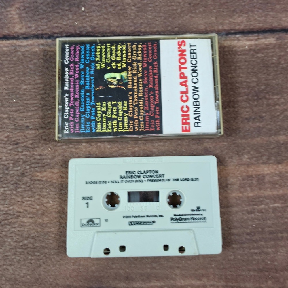 Polydor Eric Clapton Rainbow Concert Cassette Tape White Good Live 1973 Rock